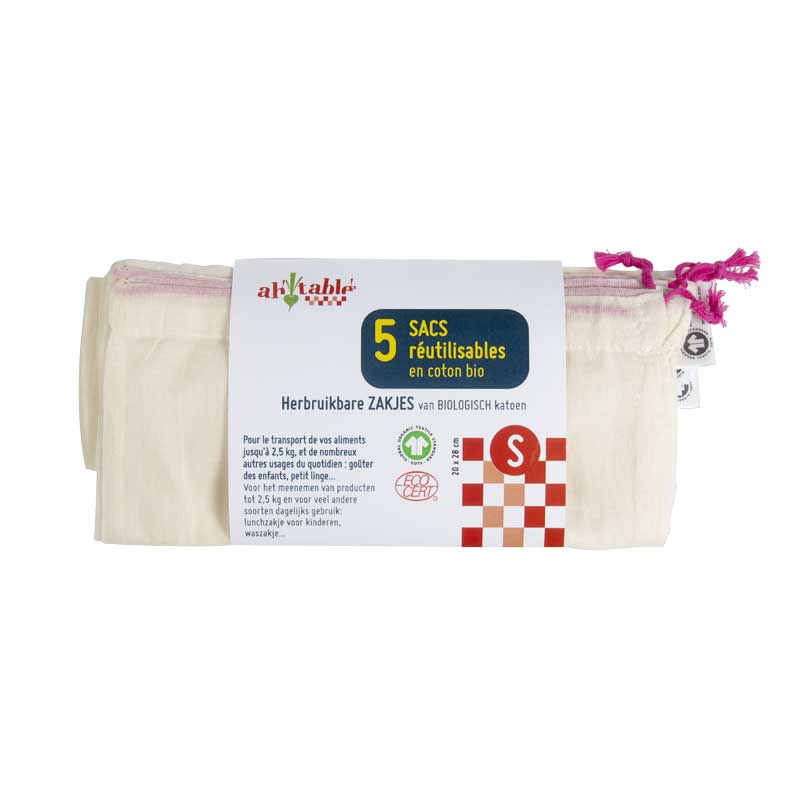 Cotton Bags for Cereals and Legumes 5xS - Ah! Table! - Bags - Eco Natural Products