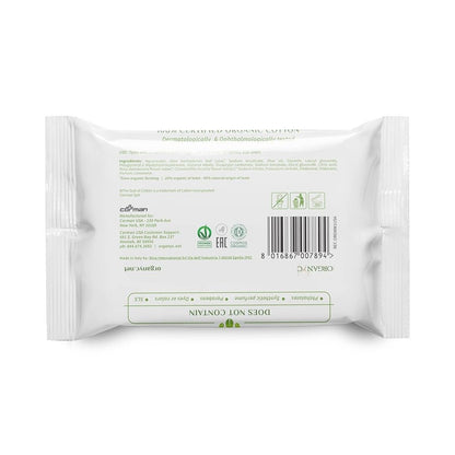 Cotton Facial Wipes 20pcs - Organyc - Face Wipes - Eco Natural Products