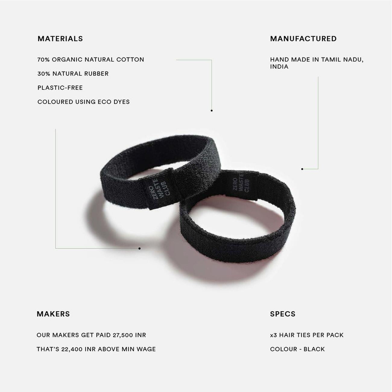 Cotton Hair Ties - Zero Waste Club - Hair Styling Products - Eco Natural Products