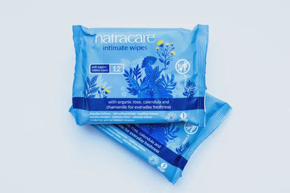Cotton Intimate Wipes 12 Per Pack - Natracare - Wipes - Eco Natural Products