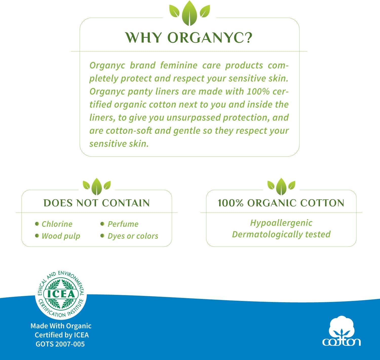 Cotton Sanitary Pads Moderate Flow Box of 10 - Organyc - Feminine Sanitary Supplies - Eco Natural Products