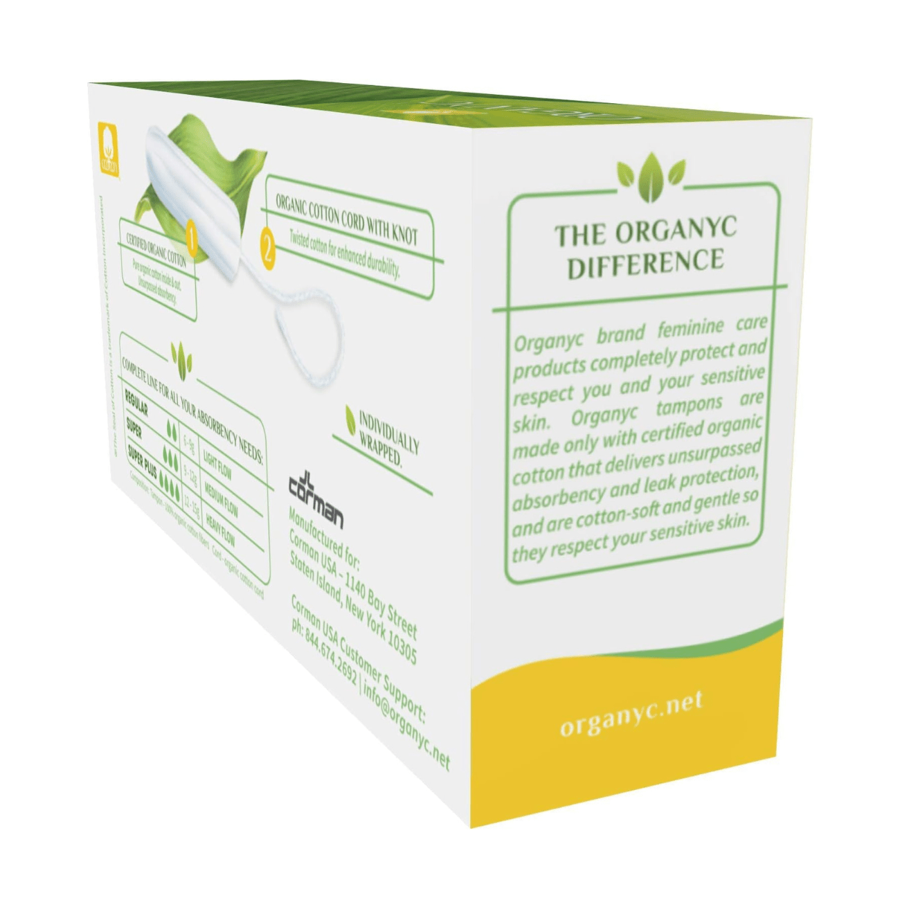 Cotton Tampons Regular 16 Per Pack EXP 01.03.2026 - Organyc - Tampons - Organyc