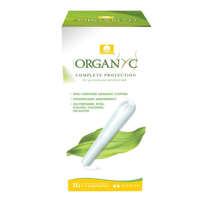 Cotton Tampons with Applicator - Regular - 16 per pack - Organyc - Feminine Sanitary Supplies - Eco Natural Products