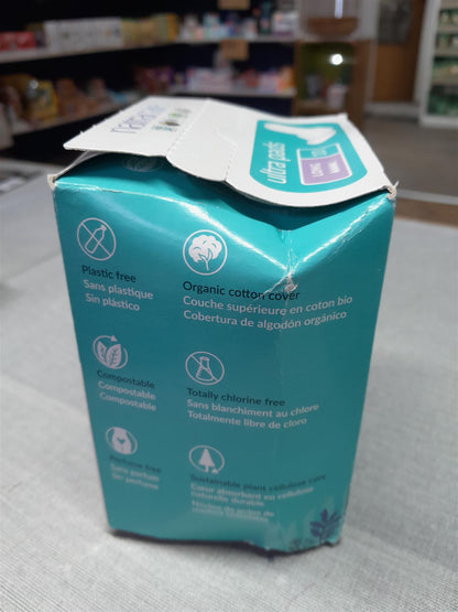 Cotton Ultra Pads 10 Long Flow Damaged Packaging - Natracare - Natracare
