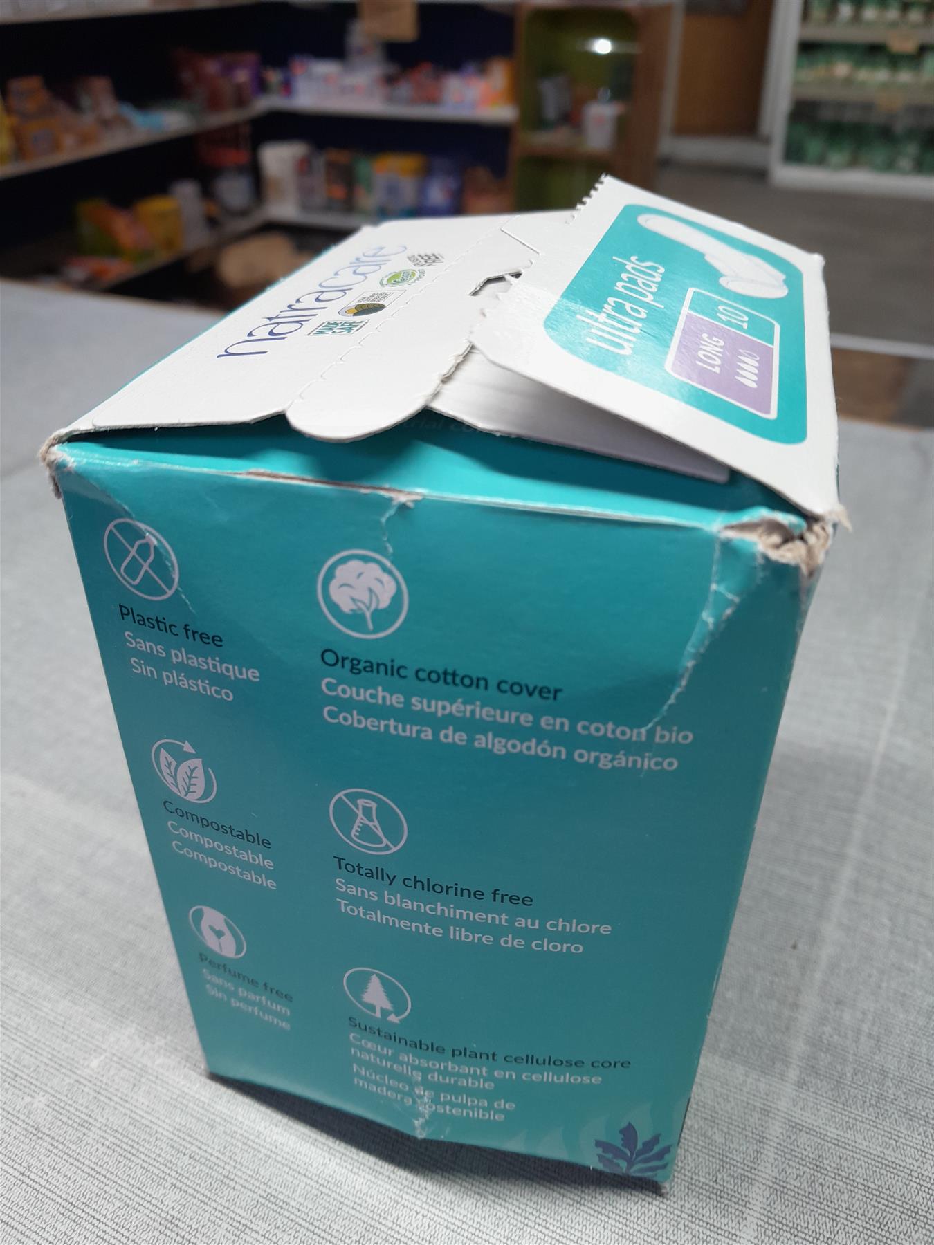 Cotton Ultra Pads 10 Long Flow Damaged Packaging - Natracare - Natracare