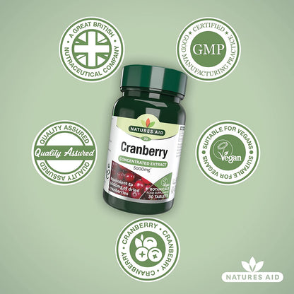 Cranberry 5000mg 30 Tablets - Natures Aid - Vitamins & Supplements - Eco Natural Products
