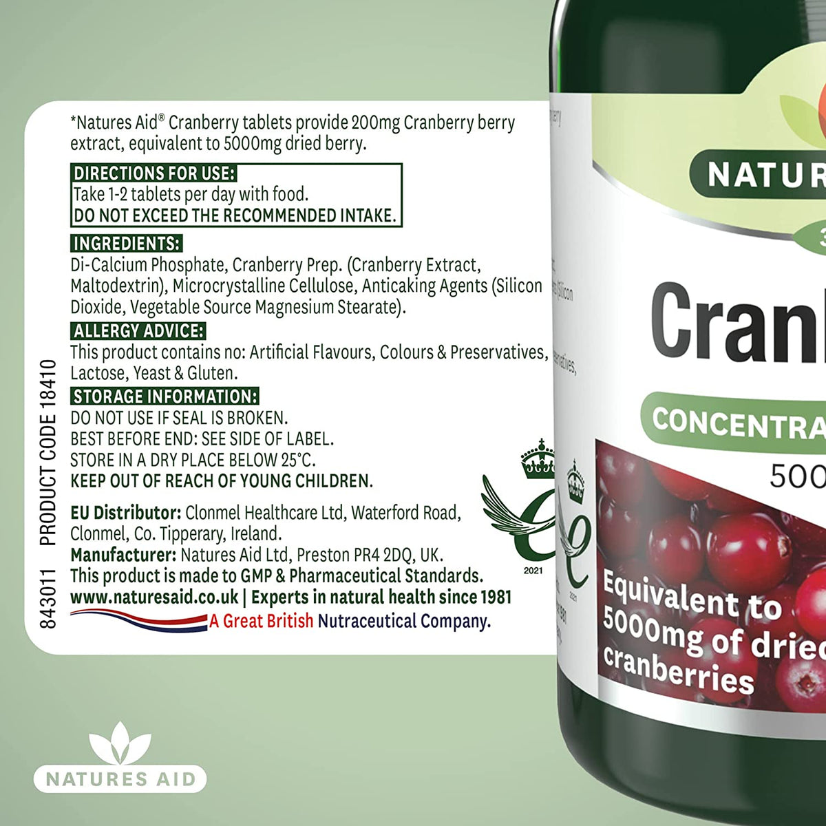 Cranberry 5000mg 30 Tablets - Natures Aid - Vitamins & Supplements - Eco Natural Products