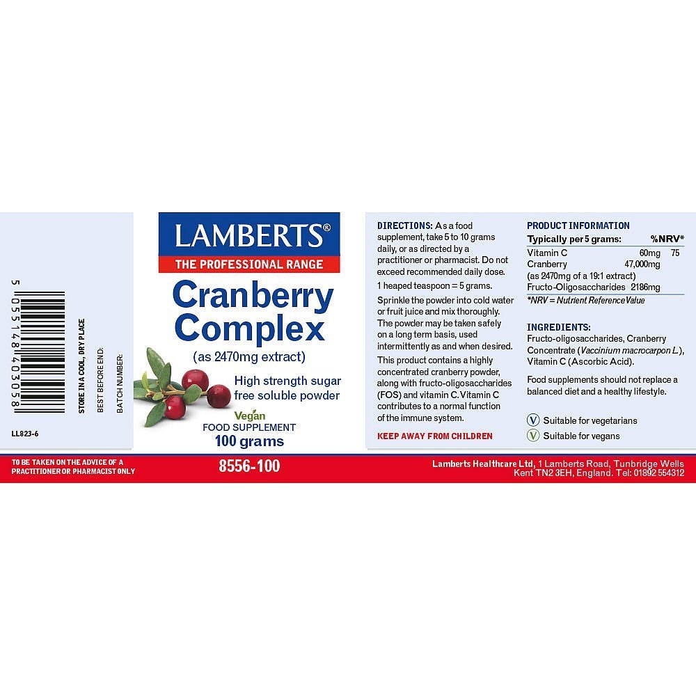 Cranberry Complex Powder - 100g BBE 31.01.2026 - Lamberts - Herbal Supplements - Lamberts