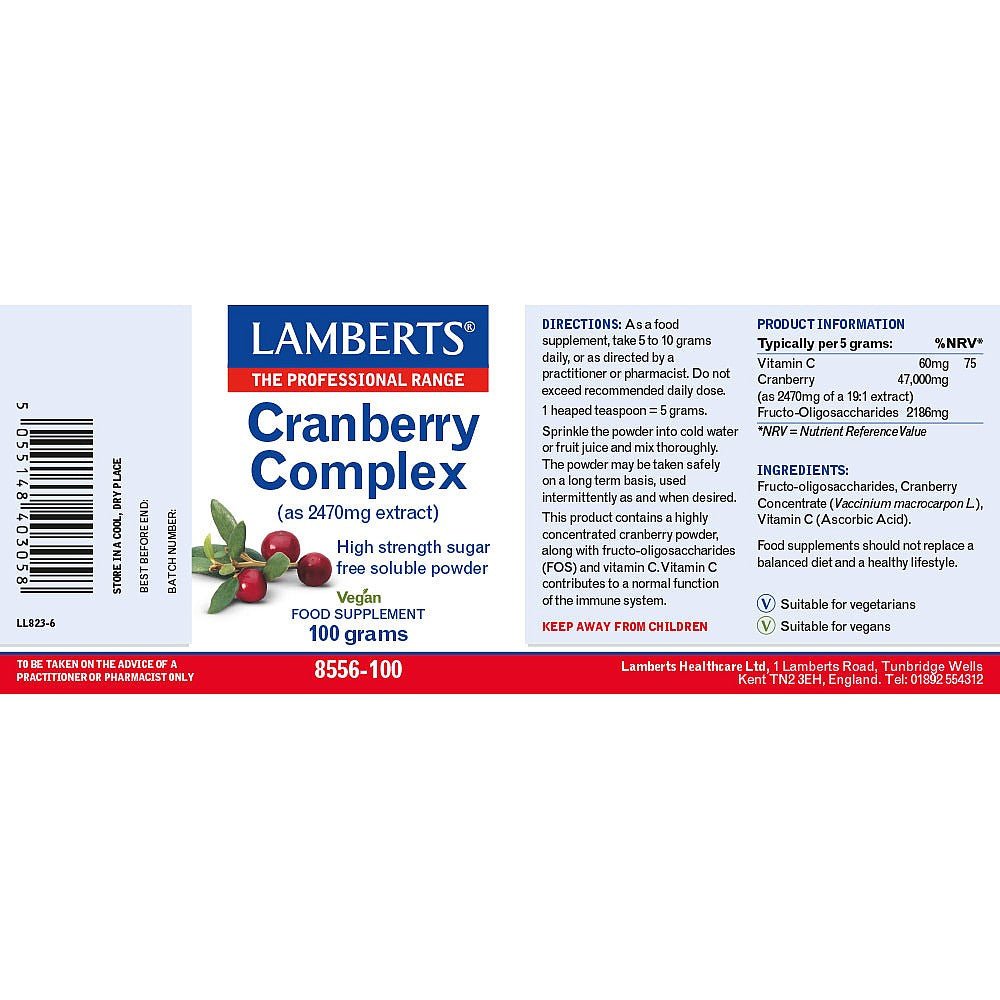 Cranberry Complex Powder 100g - Lamberts - Food Supplements - Eco Natural Products