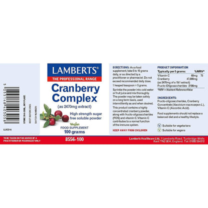 Cranberry Complex Powder 100g - Lamberts - Food Supplements - Eco Natural Products