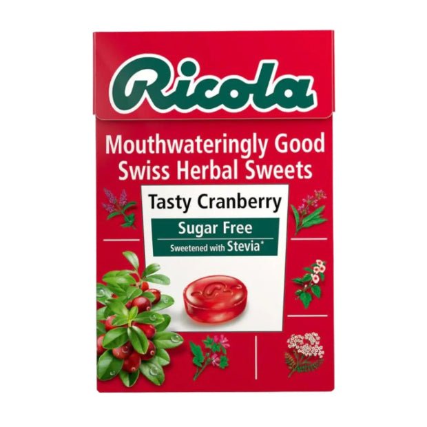 Cranberry Sugar Free with Stevia Sweets 45g - Ricola - Herbal Sweets - Ricola