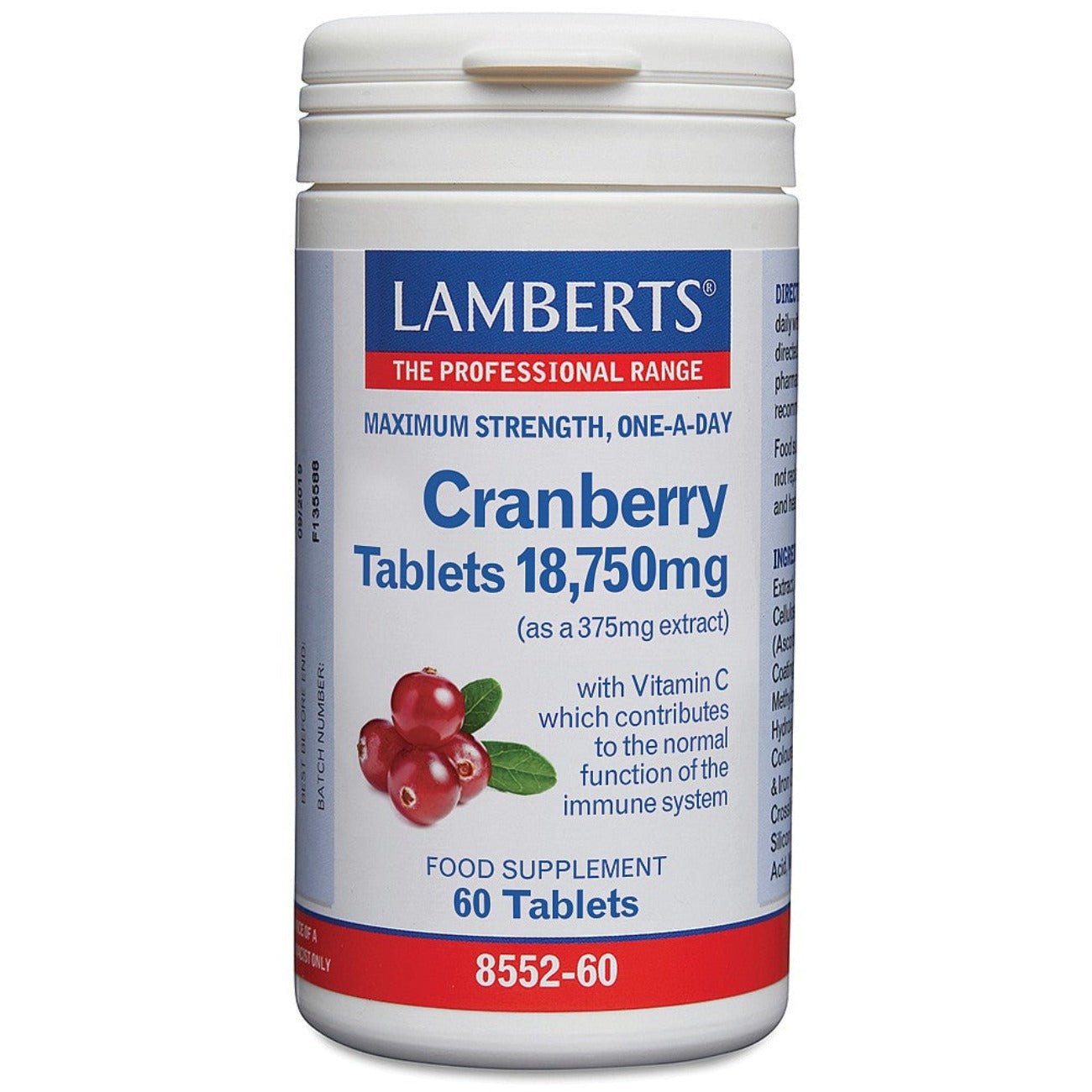 Cranberry Tablets 18,750mg 60 Tablets - Eco Natural Products - Lamberts - Food Supplement