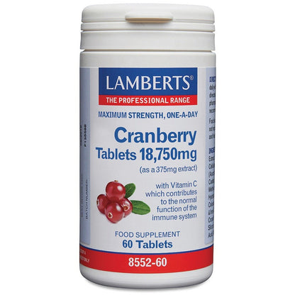 Cranberry Tablets 18,750mg 60 Tablets - Lamberts - Food Supplement - Eco Natural Products
