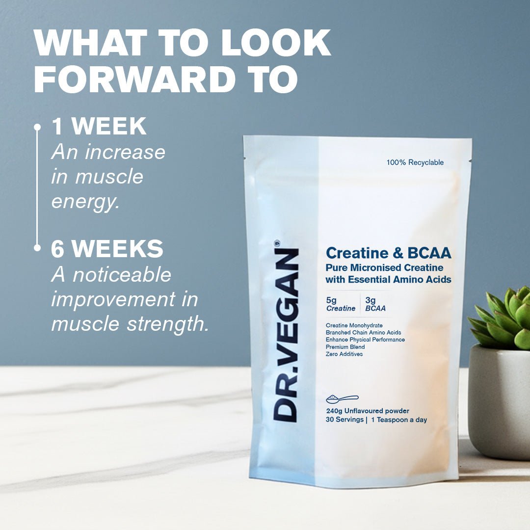 Creatine (5g) & BCAA (3g) Unflavoured Powder 240g - Dr Vegan - Food Supplements - Dr Vegan