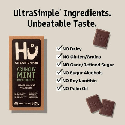 Crunchy Mint Dark Chocolate Bar 60g - Hu - Chocolate Bar - Hu