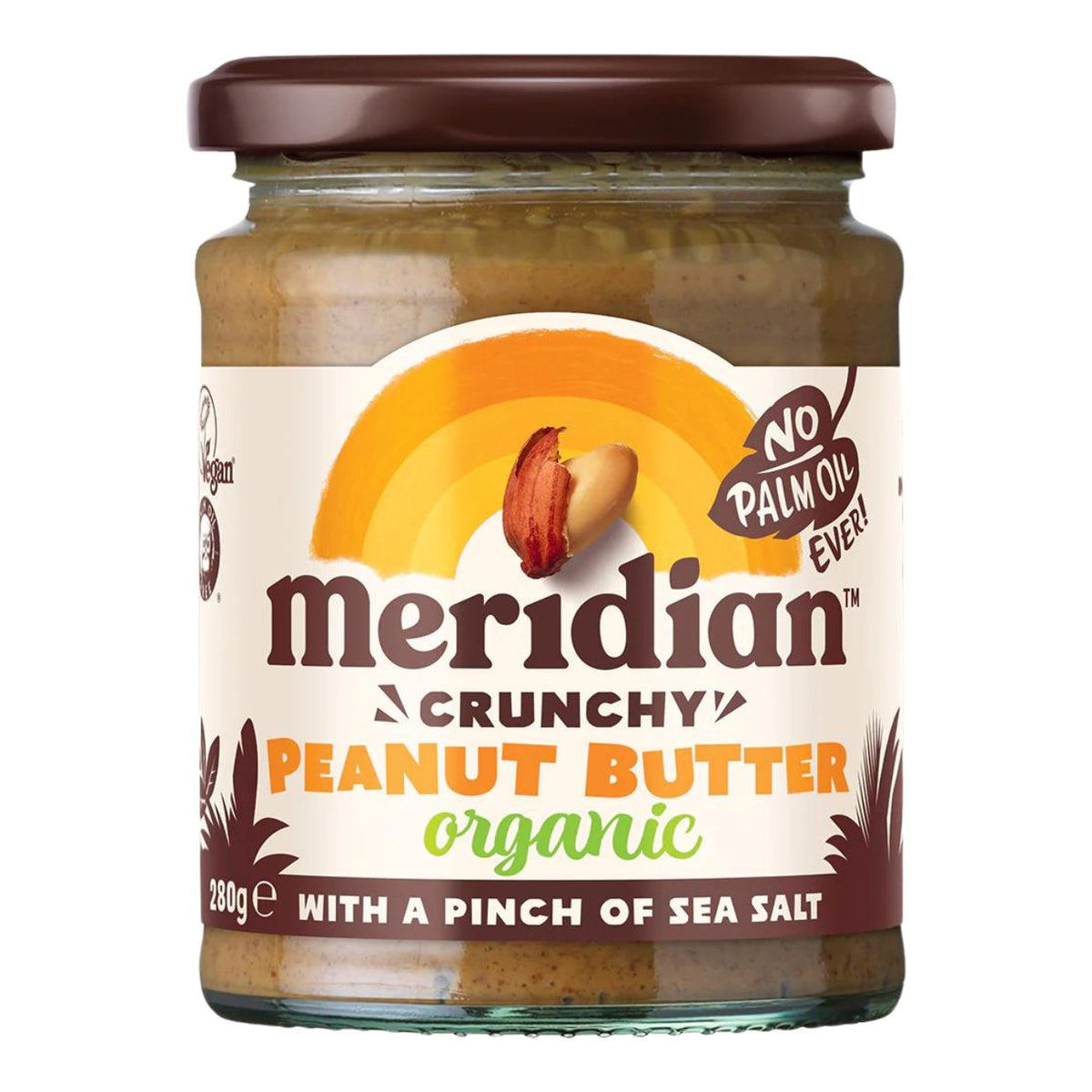 Crunchy Peanut Butter With Salt 280g - Meridian - Peanut Butter - Eco Natural Products