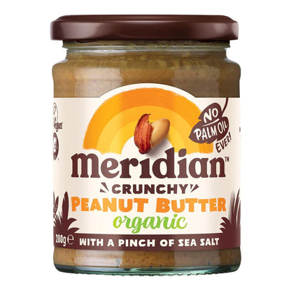 Crunchy Peanut Butter With Salt 280g - Meridian - Peanut Butter - Eco Natural Products