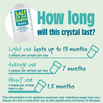 Crystal Deodorant Stone Unscented 50g - Salt Of the Earth - Deodorants - Eco Natural Products