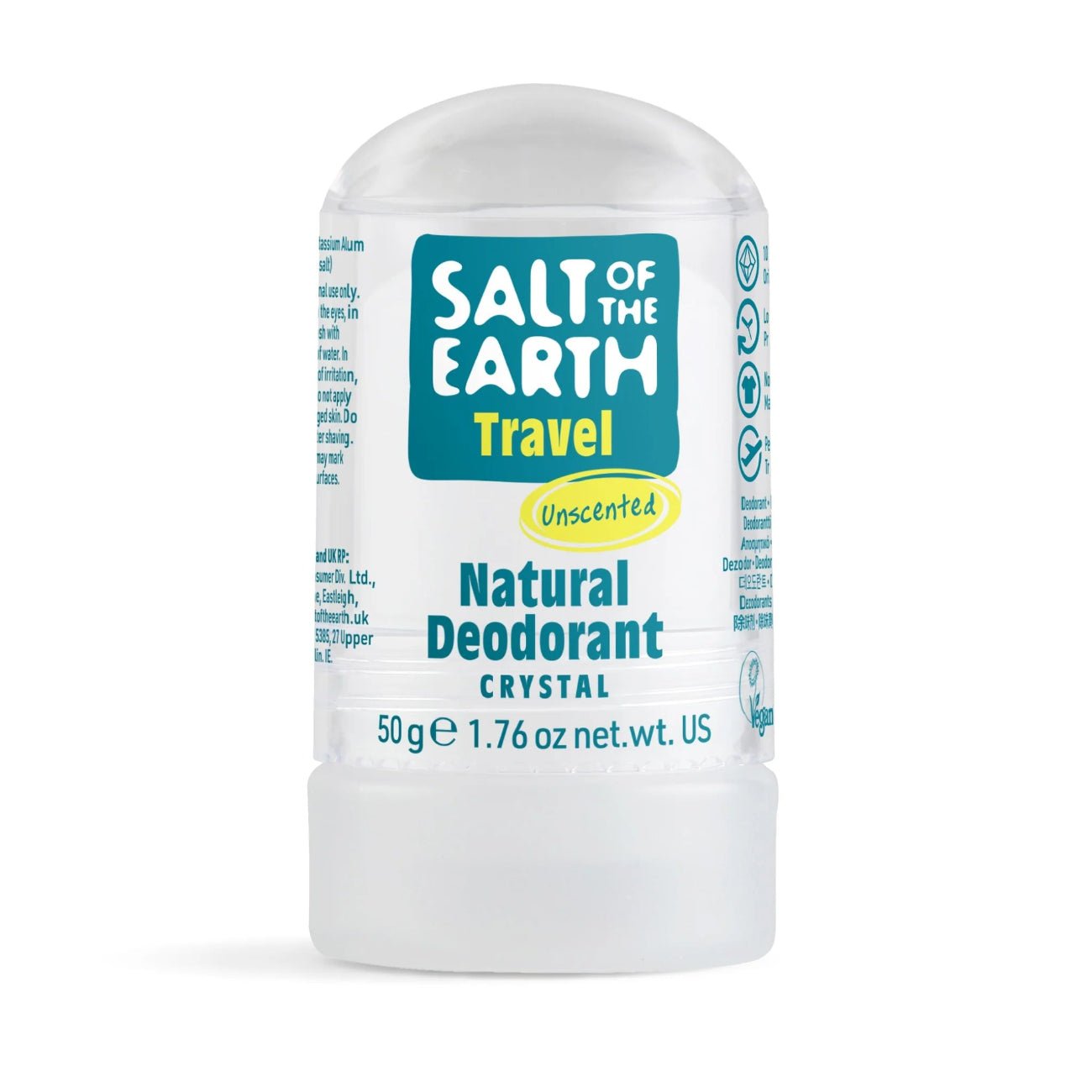 Crystal Deodorant Stone Unscented 50g - Salt Of the Earth - Deodorants - Eco Natural Products