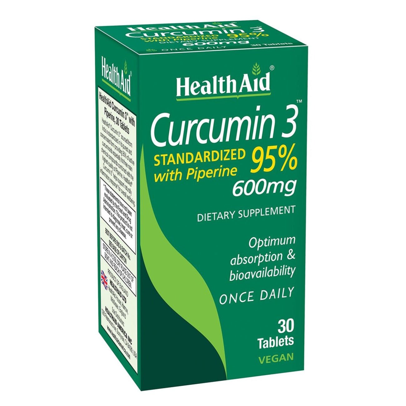 Curcumin 3 30 Tablets - HealthAid - Food Supplement - Eco Natural Products