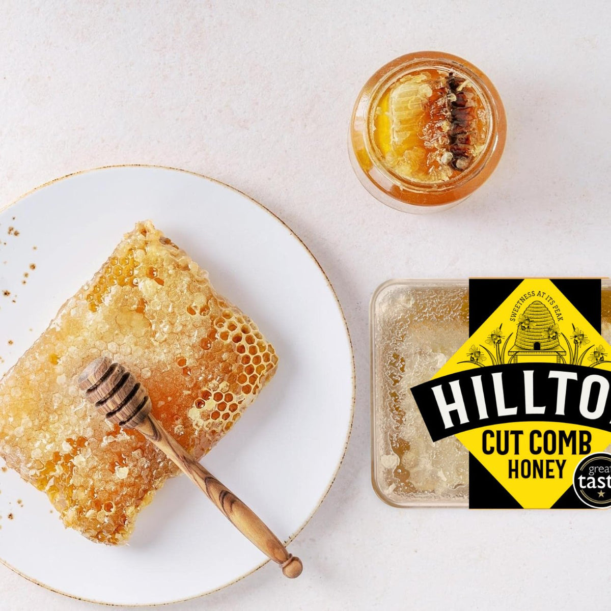 Cut Comb Honey Slab 200g - Hilltop Honey - Honey - Eco Natural Products