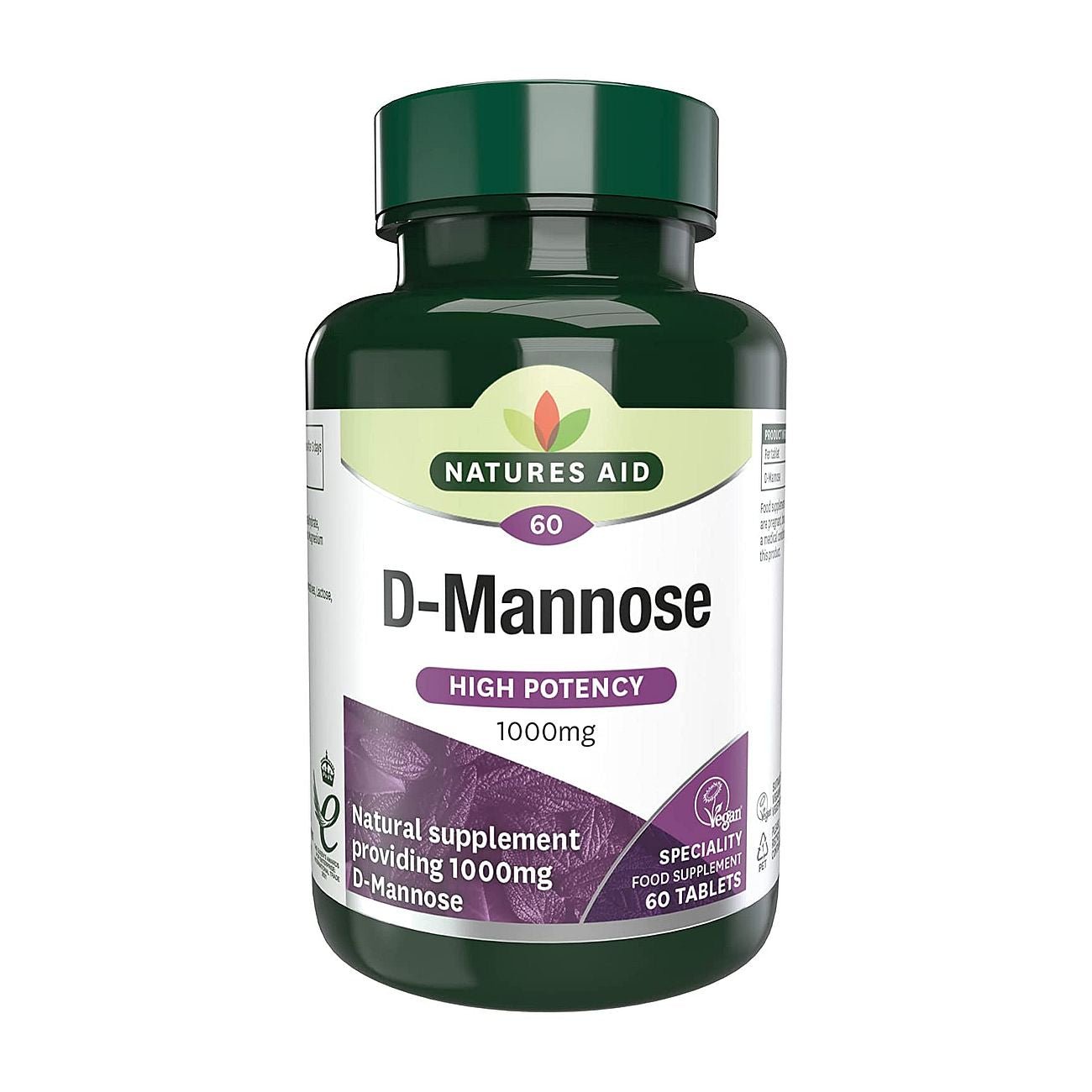 D - Mannose 1000mg 60 Tablets - Eco Natural Products - Natures Aid - Vitamins & Supplements