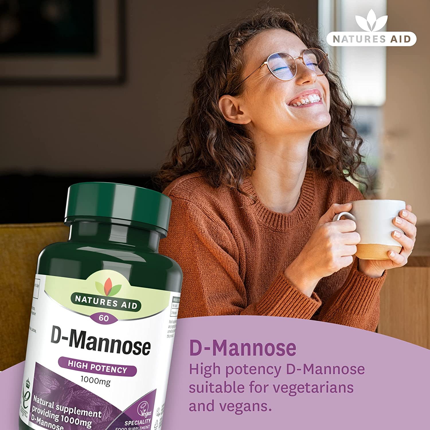 D - Mannose 1000mg 60 Tablets - Natures Aid - Vitamins & Supplements - Eco Natural Products