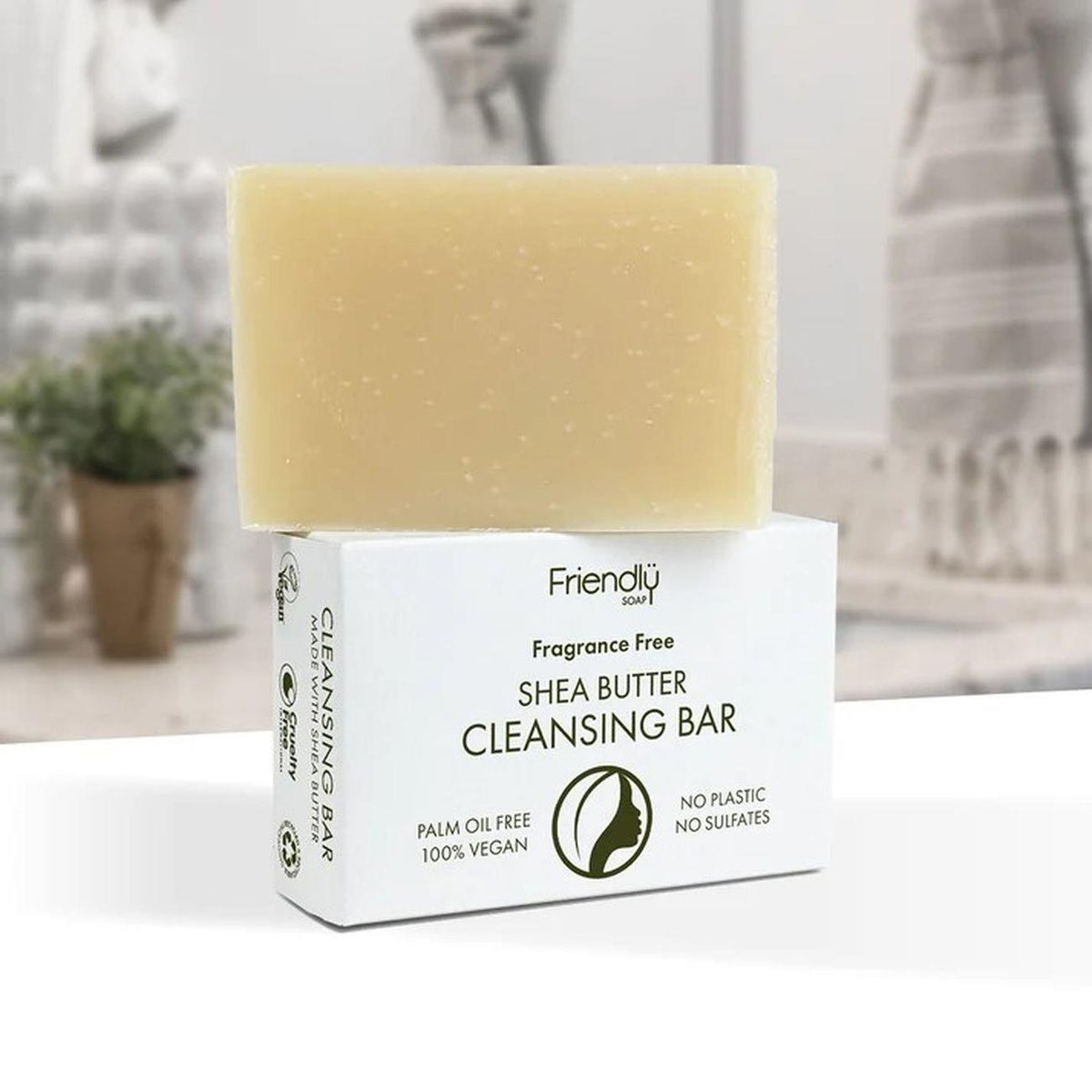 Shea Butter Cleansing Bar Fragrance Free Soap 95g