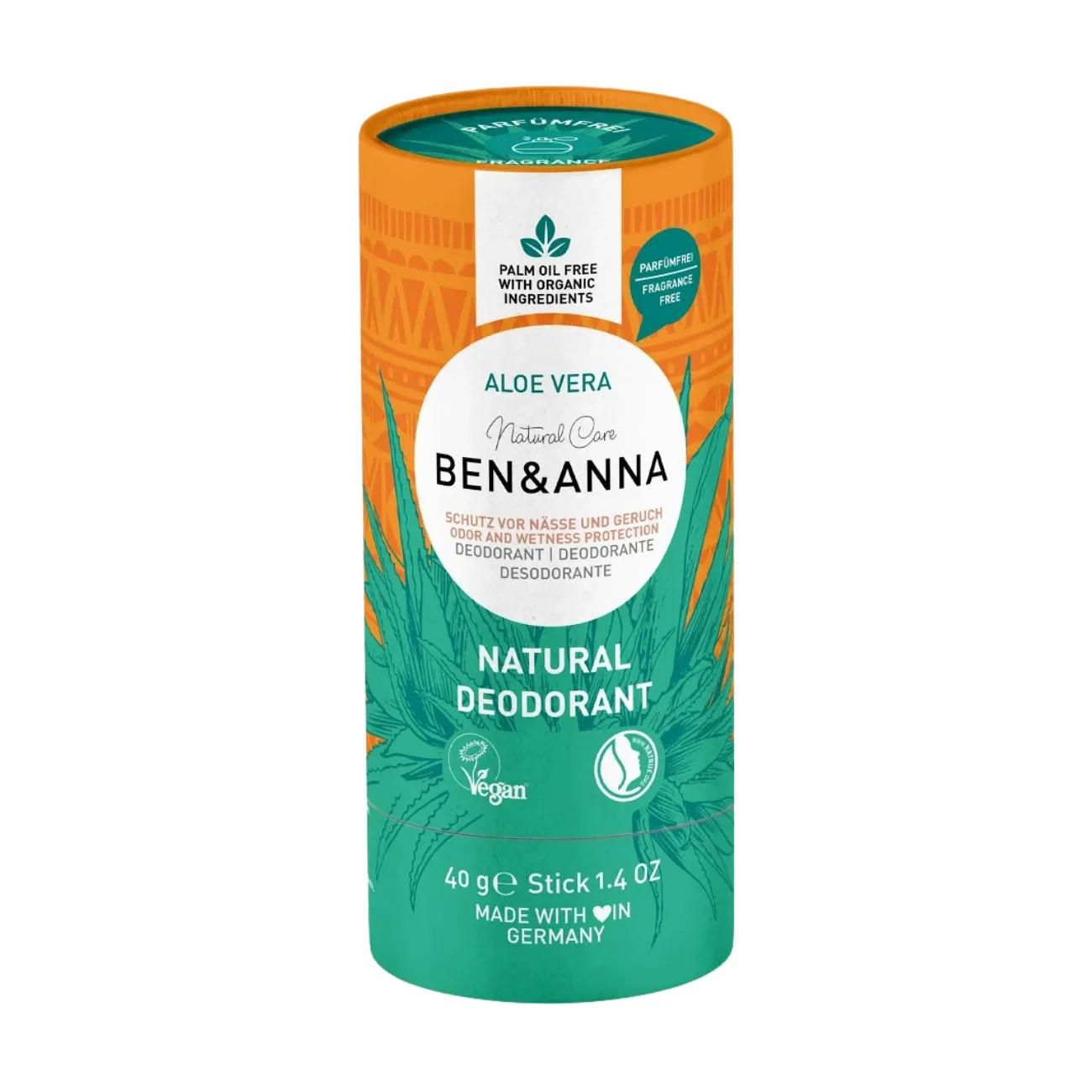 Aloe Vera Soda Deodorant Fragrance Free Paper Tube 40g