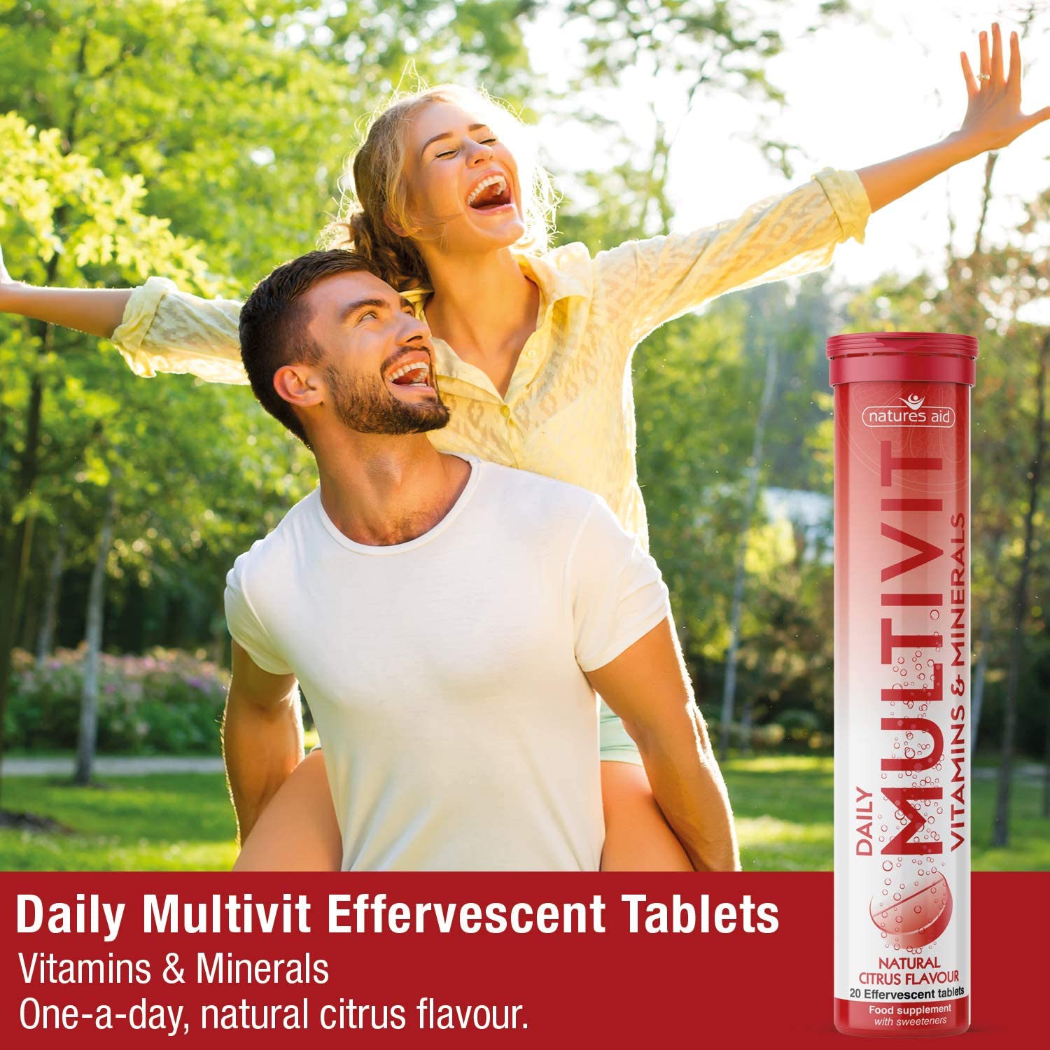 Daily Multivitamin Effervescent 20 Tablets - Eco Natural Products - Natures Aid - Vitamins & Supplements