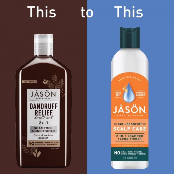 Dandruff Relief 2 in 1 Treatment Shampoo & Conditioner 355ml - Eco Natural Products - Jason - Conditioners