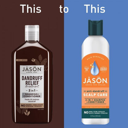 Dandruff Relief 2 in 1 Treatment Shampoo & Conditioner 355ml - Jason - Conditioners - Eco Natural Products