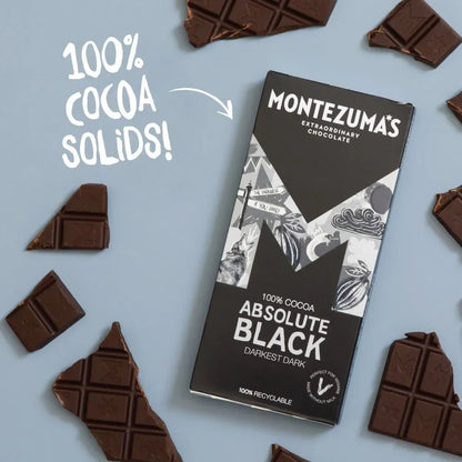 Dark Chocolate Absolute Black 100% Cocoa 90g - Montezumas Chocolate - Chocolate Bar - Montezumas Chocolate