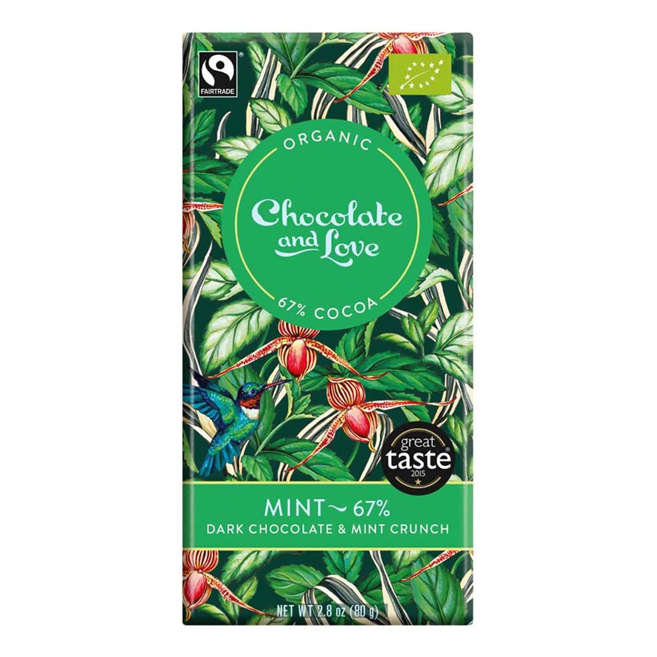 Dark Chocolate & Mint Crunch 67% 80g - Eco Natural Products - Chocolate and Love - Chocolate