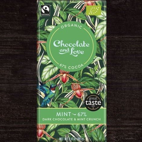 Dark Chocolate & Mint Crunch 67% 80g - Chocolate and Love - Chocolate - Eco Natural Products
