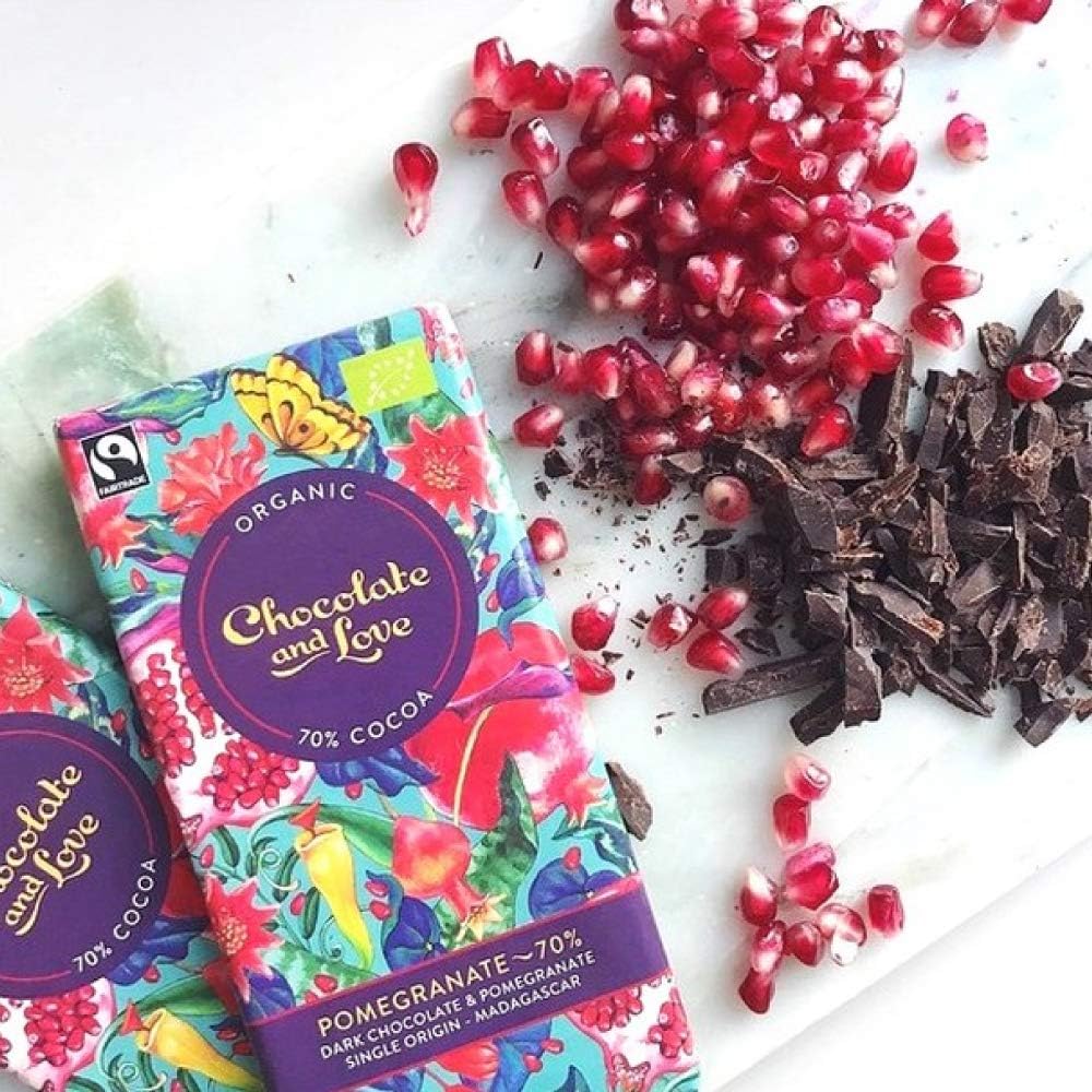 Dark Chocolate & Pomegranate 70% 80g - Eco Natural Products - Chocolate and Love - Chocolate