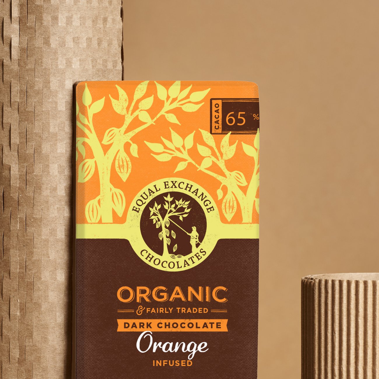 Dark Chocolate with Orange Chocolates Bar 100g - Eco Natural Products - Equal Exchange - Chocolate