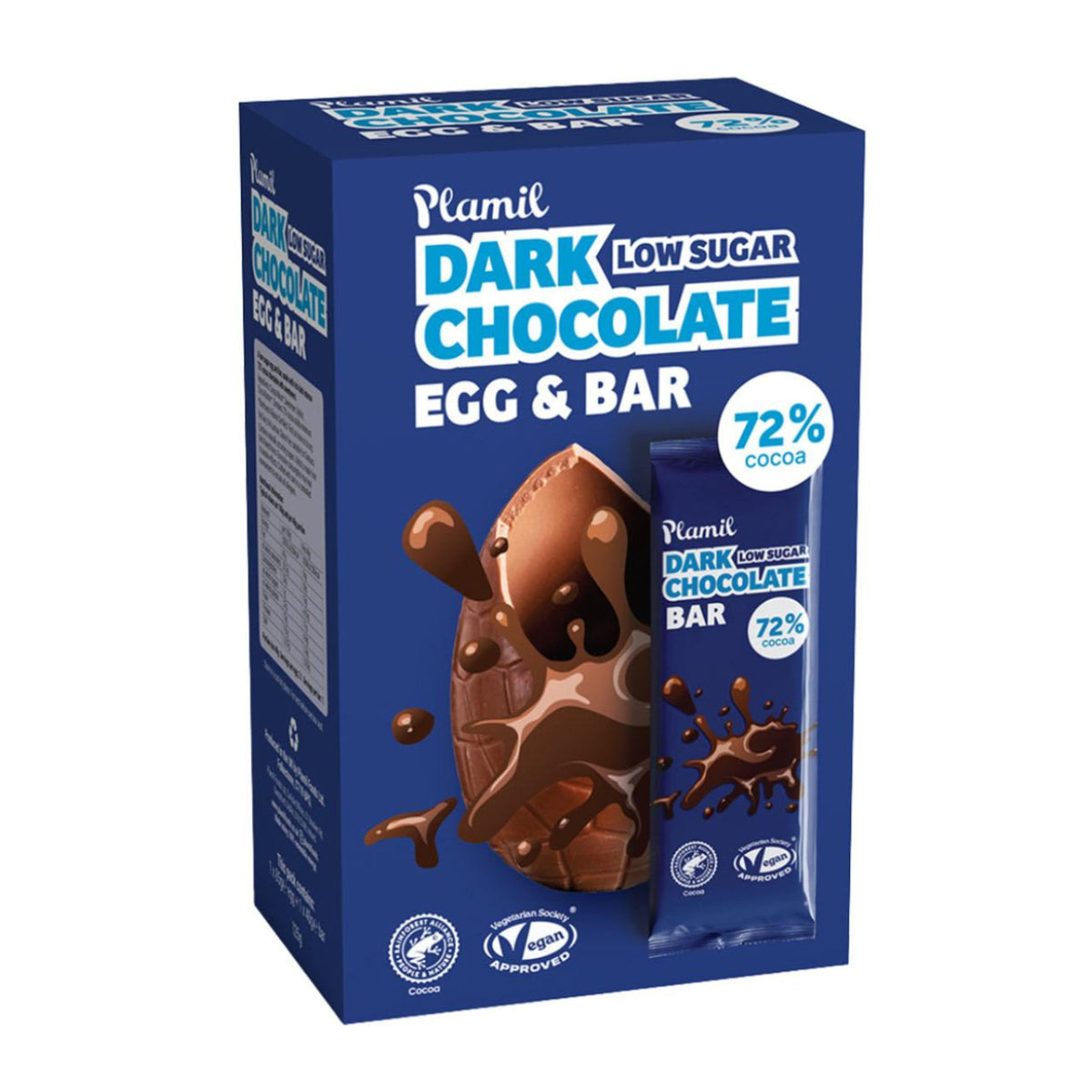 Plamil Dark Low Sugar Easter Egg and Bar 125g main image