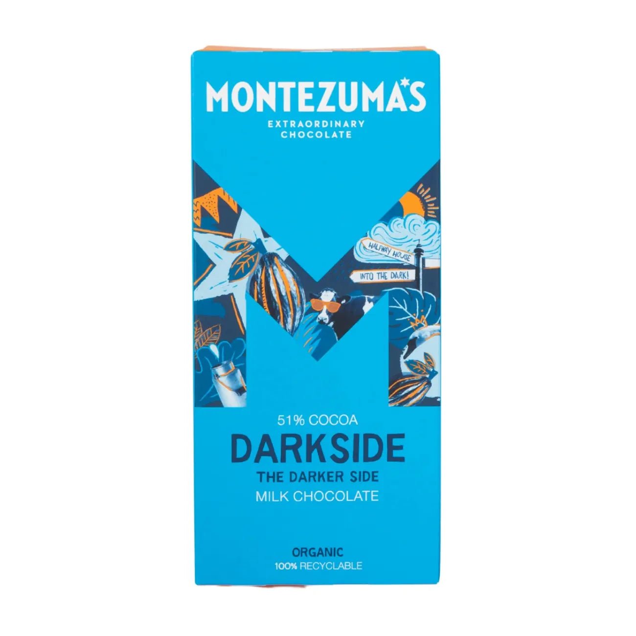 Dark Side 54% Milk Chocolate Bar Organic 90g - Montezumas Chocolate - Chocolate Bar - Montezumas Chocolate