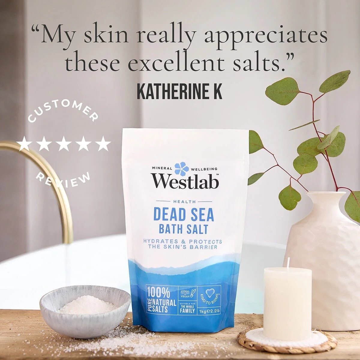 Dead Sea Salt 1kg - Westlab - Bath Additives - Westlab