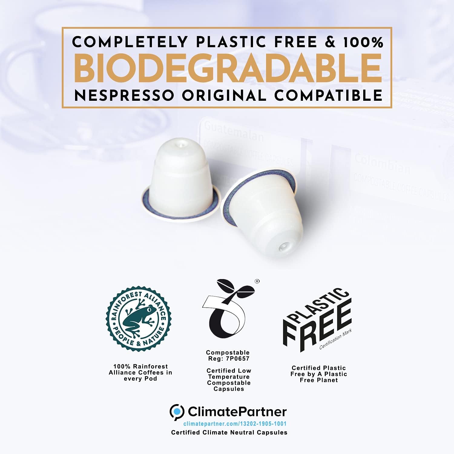 Decaffeinated Espresso Coffee Capsules x 10 - Eco Natural Products - Eden Project - Coffee