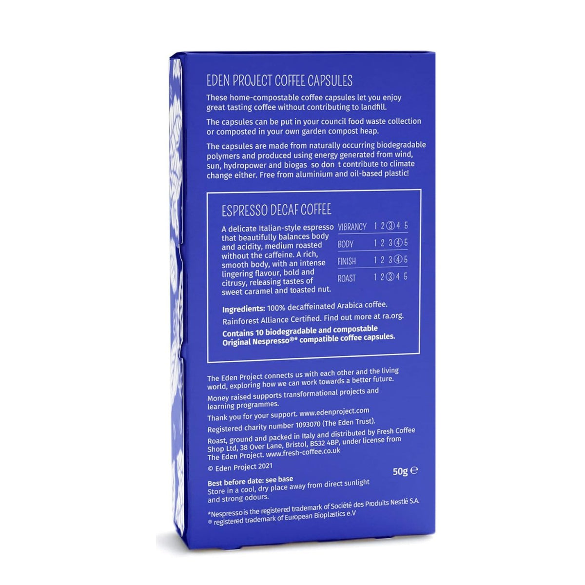 Decaffeinated Espresso Coffee Capsules x 10 - Eden Project - Coffee - Eco Natural Products