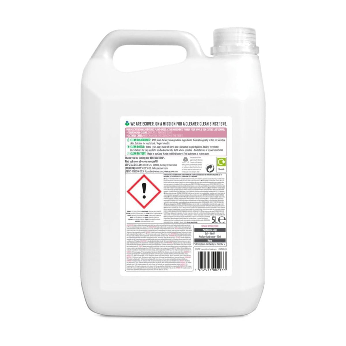 Delicate Laundry Liquid 110 Washes 5L - Ecover - Laundry Liquid - Eco Natural Products