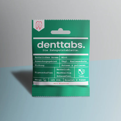 Dental Tablets with Fluoride 125 Tabs - Denttabs - Toothpaste Tablets - Eco Natural Products