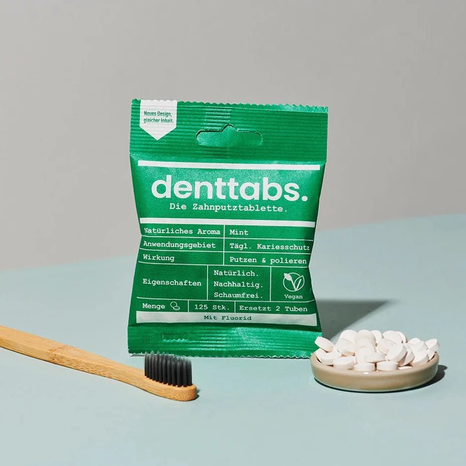 Dental Tablets with Fluoride 125 Tabs - Eco Natural Products - Denttabs - Toothpaste Tablets