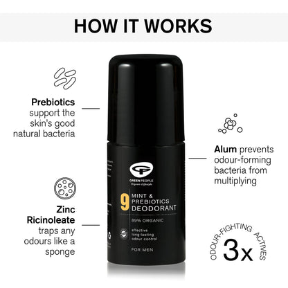 Deodorant No. 9 Mint & Prebiotics 75ml - Green People - Deodorant - Eco Natural Products