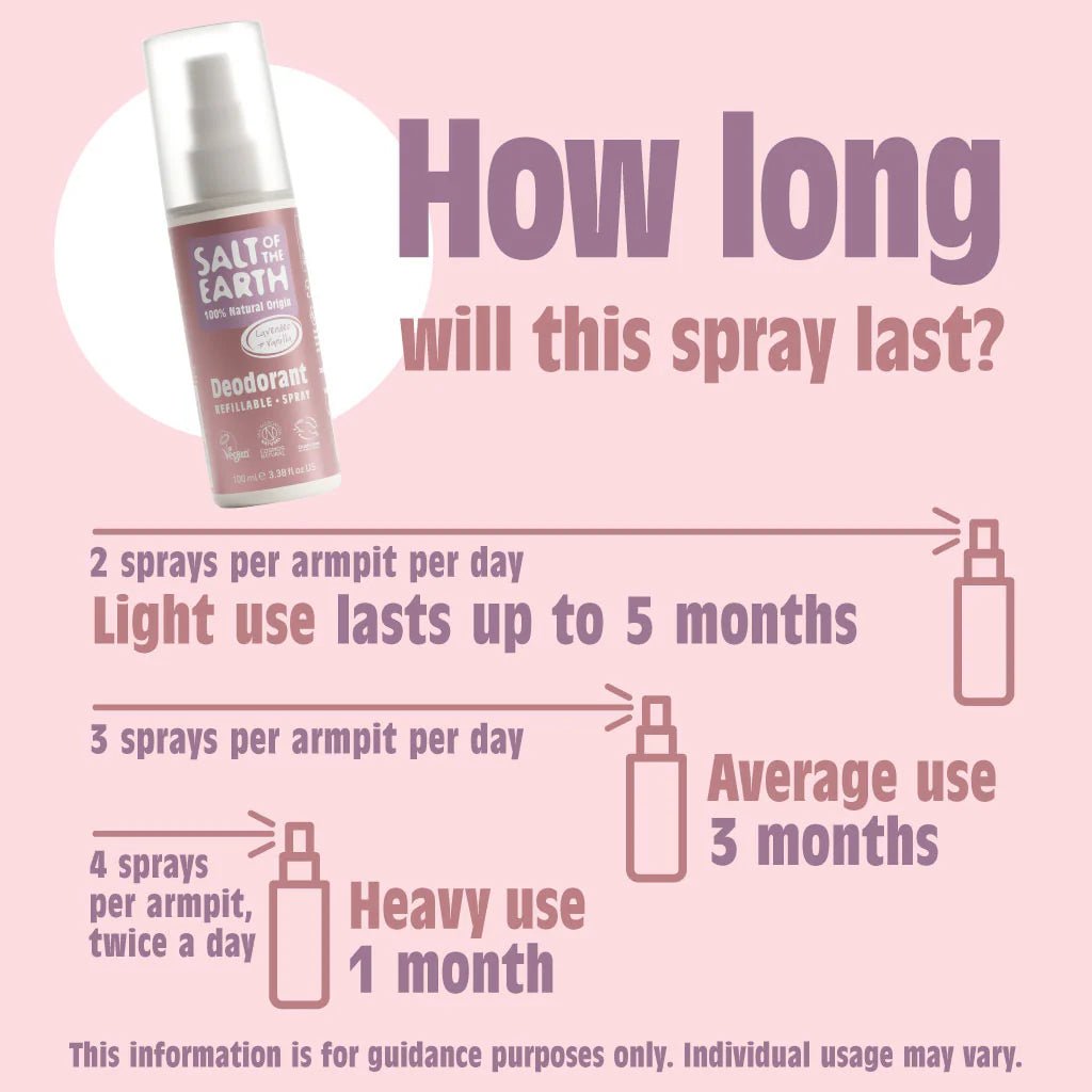 Deodorant Spray Pure Aura Lavender & Vanilla 100ml - Salt Of the Earth - Deodorant - Eco Natural Products