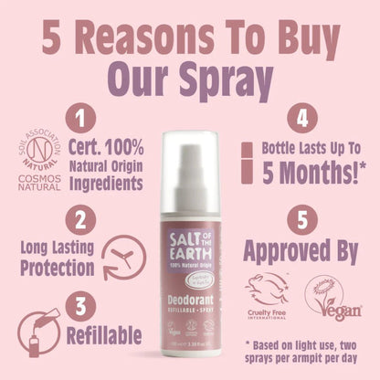 Deodorant Spray Pure Aura Lavender & Vanilla 100ml - Salt Of the Earth - Deodorant - Eco Natural Products