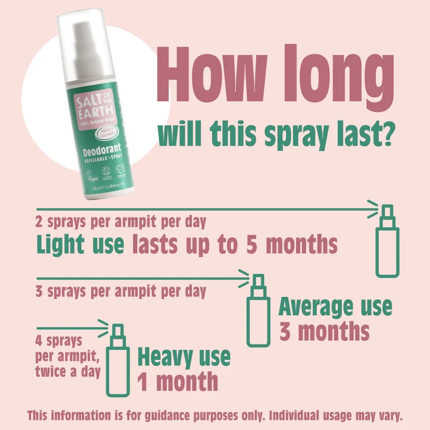 Deodorant Spray Pure Aura Melon & Cucumber 100ml - Salt Of the Earth - Deodorants - Eco Natural Products