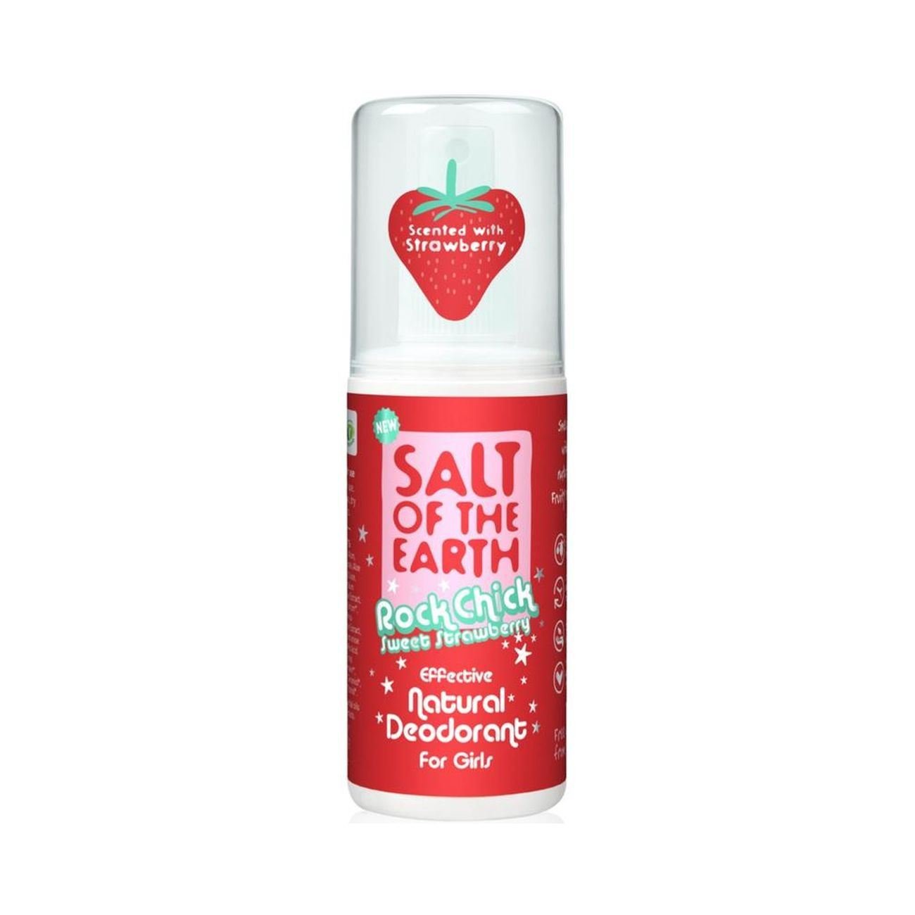 Deodorant Spray Rock Chick Sweet Strawberry 100ml - Eco Natural Products - Salt Of the Earth - Deodorant